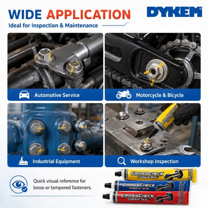 Sigillo di controllo a coppia DYKEM Cross Check 1oz, pasta indicatrice antimanomissione per bulloni e dadi, vernice di marcatura anti-allentamento per elementi di fissaggio