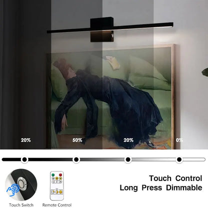Lampada da parete ricaricabile con batteria da 6000 mAh, ideale per illuminare quadri, con interruttore dimmerabile e telecomando, lampade da parete senza fili.