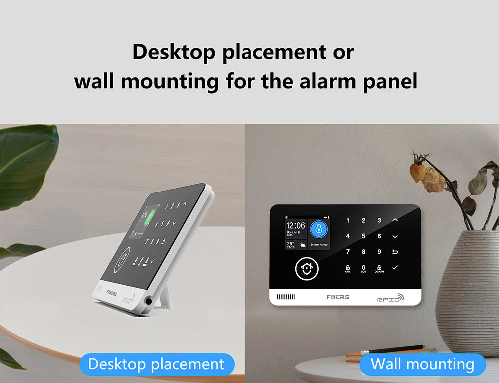 FUERS Sistema di allarme Smart Home WIFI GSM Allarme di sicurezza Host Ant-furto con sensore di movimento porta Tuya Smart App controllo lavoro Alexa