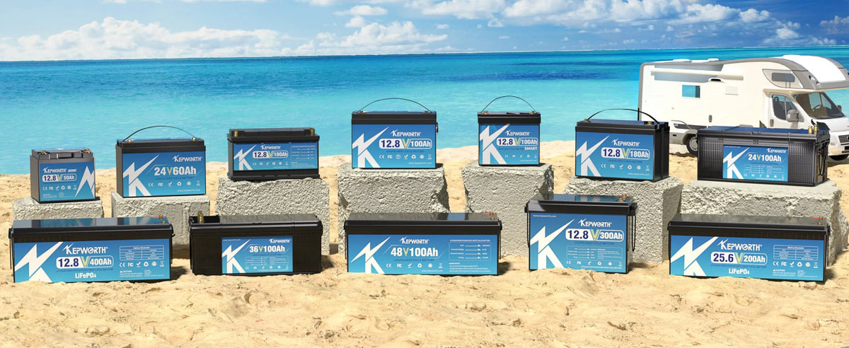KEPWORTH 12V 100Ah LiFePO4 Batterie Celle di grado A ricaricabili per batterie al litio ferro fosfato di stoccaggio esterno/domestico