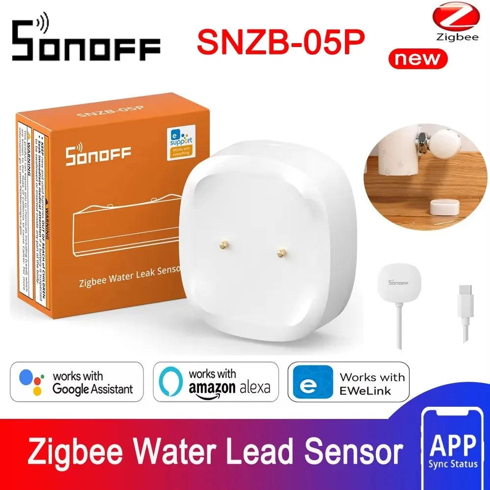 SONOFF SNZB-06P SNZB-05P Zb Bridge Pro Sensore di perdite d'acqua Zigbee ZbminiL2 SNZB-02D Sensore per porte e finestre Sensore di temperatura e umidità