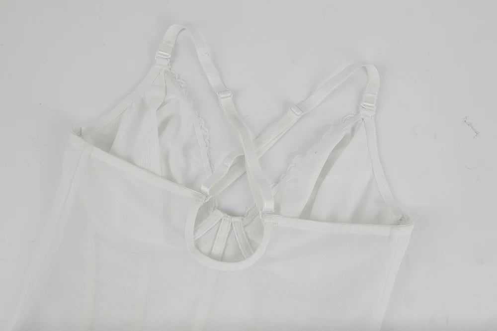 Body modellante in pizzo da donna con ferretto, controllo della pancia, modellante per tutto il corpo, corsetto con scollo a V, top, tuta, slip, lingerie, abbigliamento sexy
