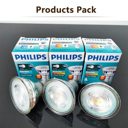 Faretto Philips Essential LED GU10 PAR16 Classic 4,6W (=50W alogeno) 220-240V Lampadine 36 °   Lampade da incasso a LED bianche di grado