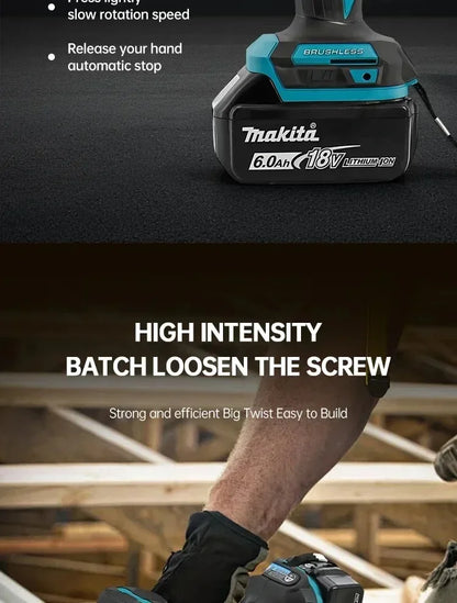 Makita DTD173 Blu 18V Avvitatore a Impulsi Brushless agli Ioni di Litio, Utensile Multifunzione, Trapano, Utensile Elettrico con Batteria 18650