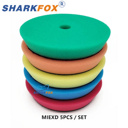 Kit di spugne lucidanti Sharkfox da 5 pollici (125 mm)/6 pollici (150 mm) per lucidatrice per auto, disco lucidante in schiuma.