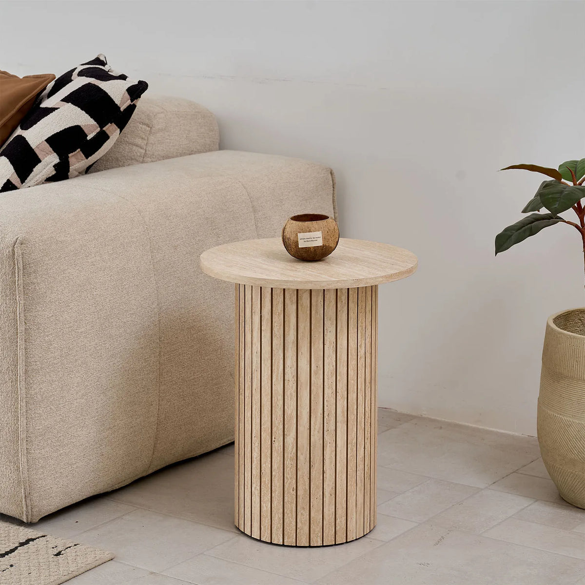 Set di 2 tavolini rotondi in legno in stile nordico, tavolino da caffè impilabile in legno, per mobili da soggiorno/camera da letto