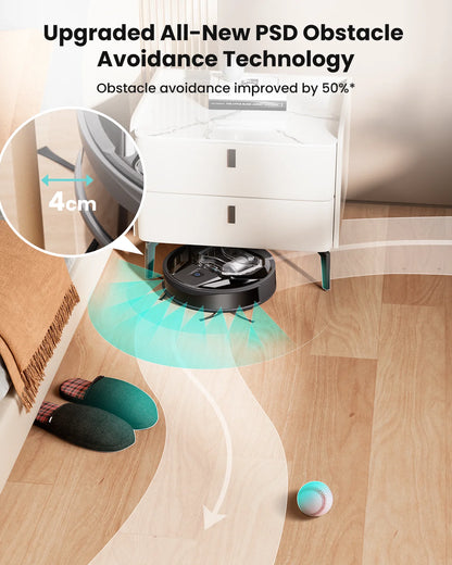 Robot Aspirapolvere Lefant M320 con Funzione Lavapavimenti, Potente Aspirazione 6000Pa, Contenitore Polvere Visibile, Rilevamento Tappeti, Controllo Vocale Alexa