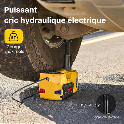 Martinetto Elettrico per Auto Taskstar 5T, Sollevatore Idraulico Elettrico con Gonfiatore Integrato 12V, Cambio Gomme con Luce LED per Berlina SUV Camion