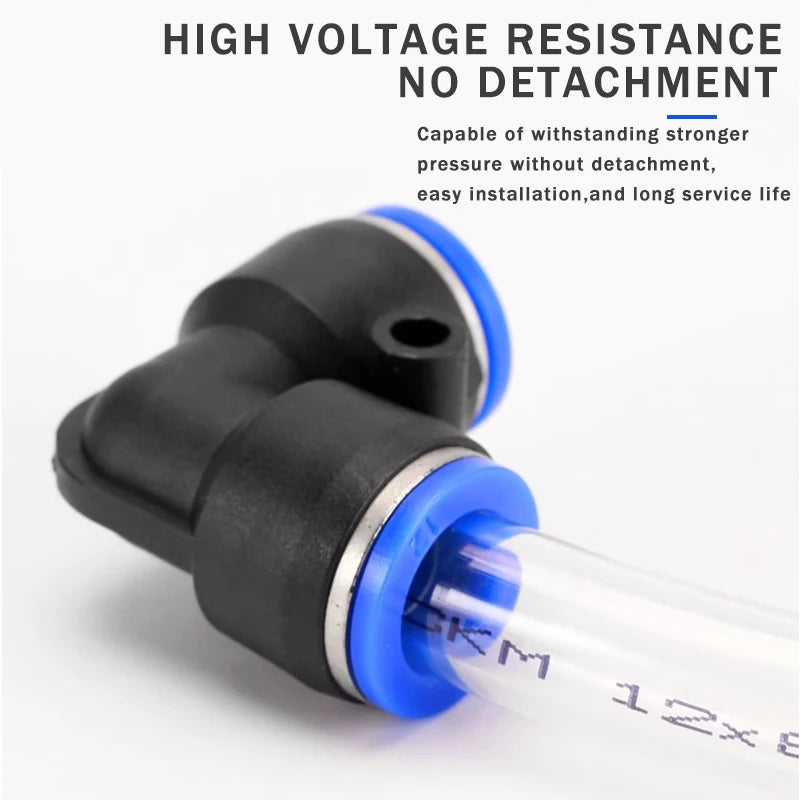 20 Pezzi Raccordo Rapido Pneumatico a Gomito a 90 Gradi in Plastica PV 4mm 6mm 8mm 10mm, Connettore Rapido a Innesto per Tubi Aria/Acqua a 2 Vie