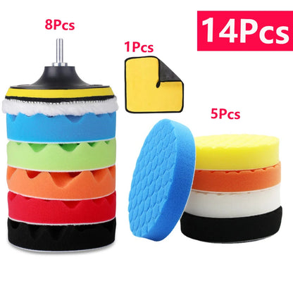 Kit di 5-39 Pezzi di Tamponi in Spugna per Lucidatura Auto, Tamponi in Schiuma da 3/4/5/6/7 Pollici per Lucidatrice, Tamponi per Ceratura Auto, Rimuove Graffi