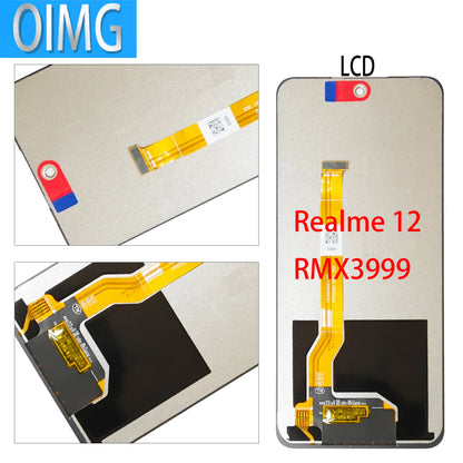 Display LCD Originale con Cornice per Realme 12 5G RMX3999 12x 5G RMX3997, Pannello Touch Screen Digitizer, Parti di Ricambio