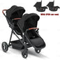 Passeggino Doppio per Bambini da Esterno, Multifunzionale 3-in-1, con Due Seggiolini Auto per Bambini