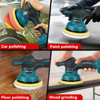 ONEVAN Lucidatrice per auto elettrica 8 marce 7800 giri/min Cordless Auto Car Lucidatura Ceretta Utensile elettrico rotante per Makita 18V Batteria Spille