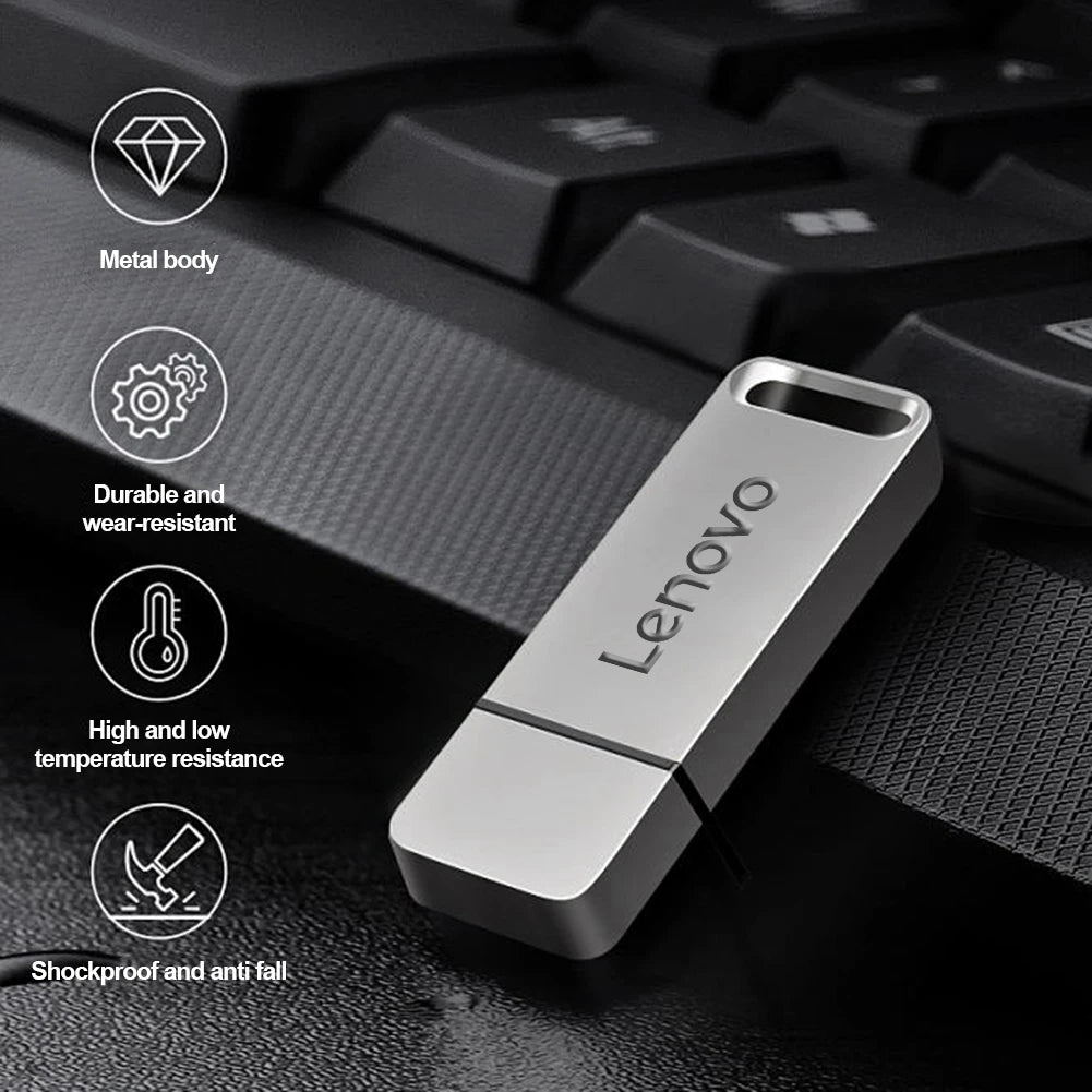Chiavetta USB Lenovo Mini ad alta velocità, 512 GB, 1 TB, USB 3.1, 256 GB, 128 GB, chiavetta USB ad alta velocità per laptop Android