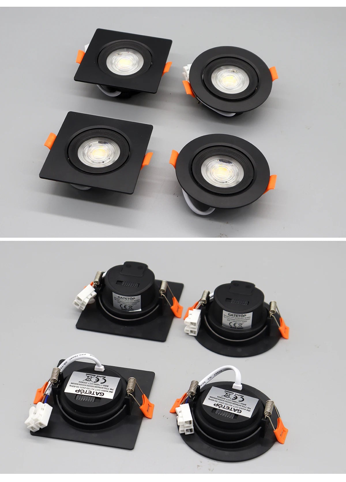Faretto Orientabile 7W con Regolazione Colore 3000K 4000K 6000K, Illuminazione CCT 7W, Sostituzione Downlight per Illuminazione Direzionale Domestica (1-10 Pezzi)