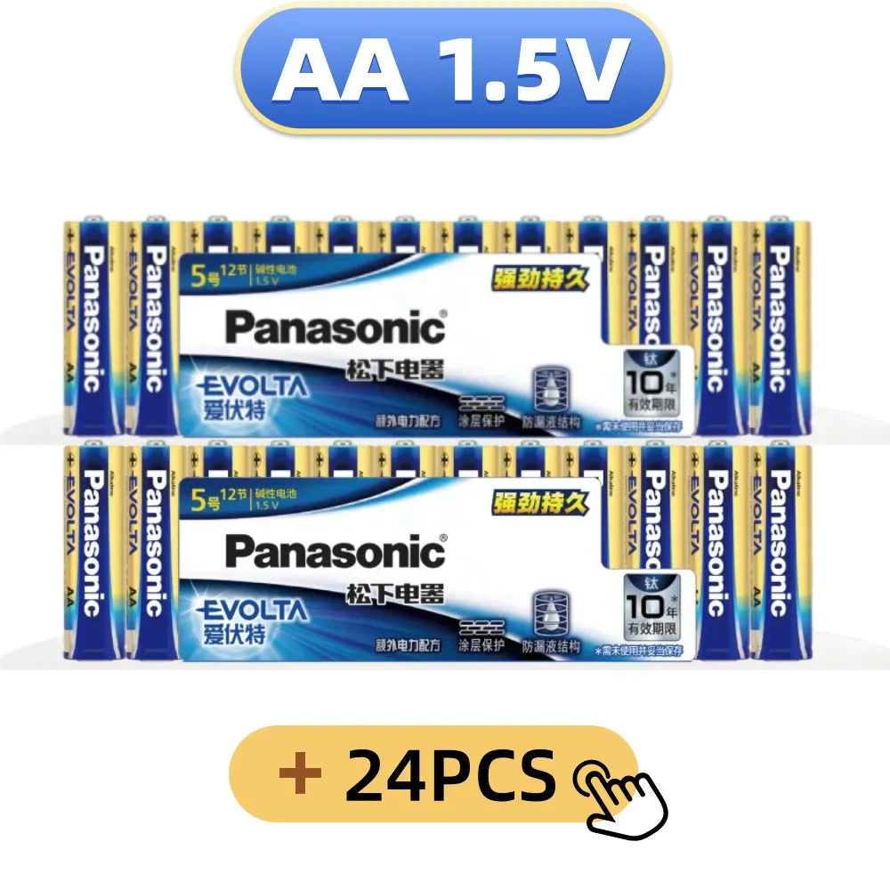 Batterie alcaline Panasonic AA 1,5 V, confezione da 12 pezzi, adatte per fotocamere digitali, torce elettriche, lettori CD, mouse wireless, ecc.