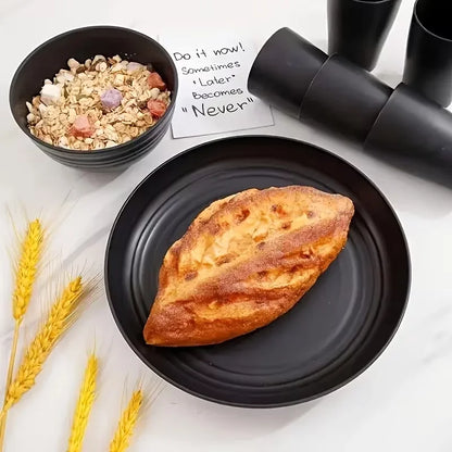 Set di Stoviglie in Plastica da 16/32 Pezzi, Include Piatti Piani, Piattini da Dessert, Ciotole e Tazze, per Uso Domestico e Ristorazione