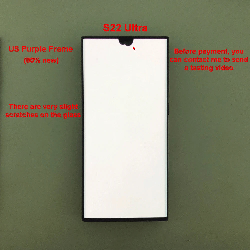 Display Super AMOLED per Samsung Galaxy S22 Ultra LCD SM-S908 S908U S908E, Schermo Touch Digitizer di Ricambio con Difetti