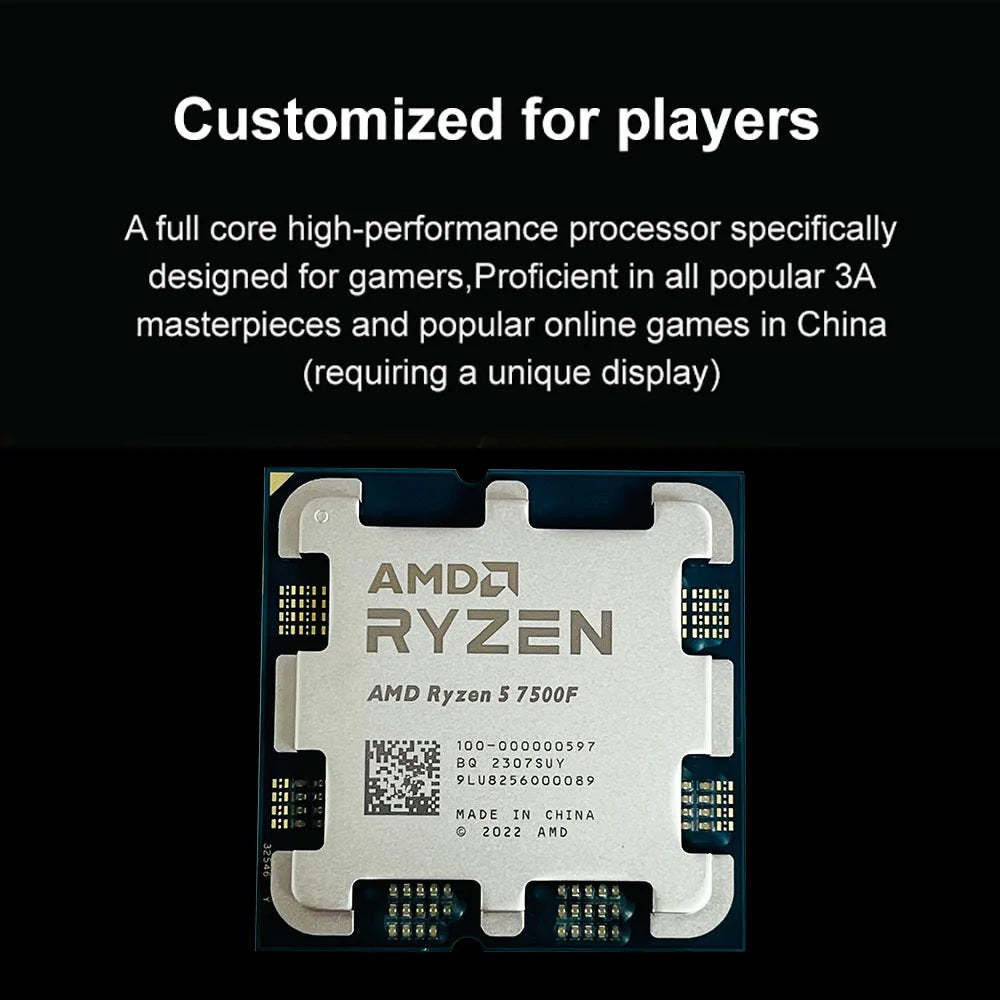 Processore Desktop AMD Ryzen 5 7500F, 6 Core, 5.0GHz, 38MB Cache, Socket AM5 (Dissipatore Non Incluso)