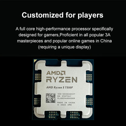 Processore Desktop AMD Ryzen 5 7500F, 6 Core, 5.0GHz, 38MB Cache, Socket AM5 (Dissipatore Non Incluso)