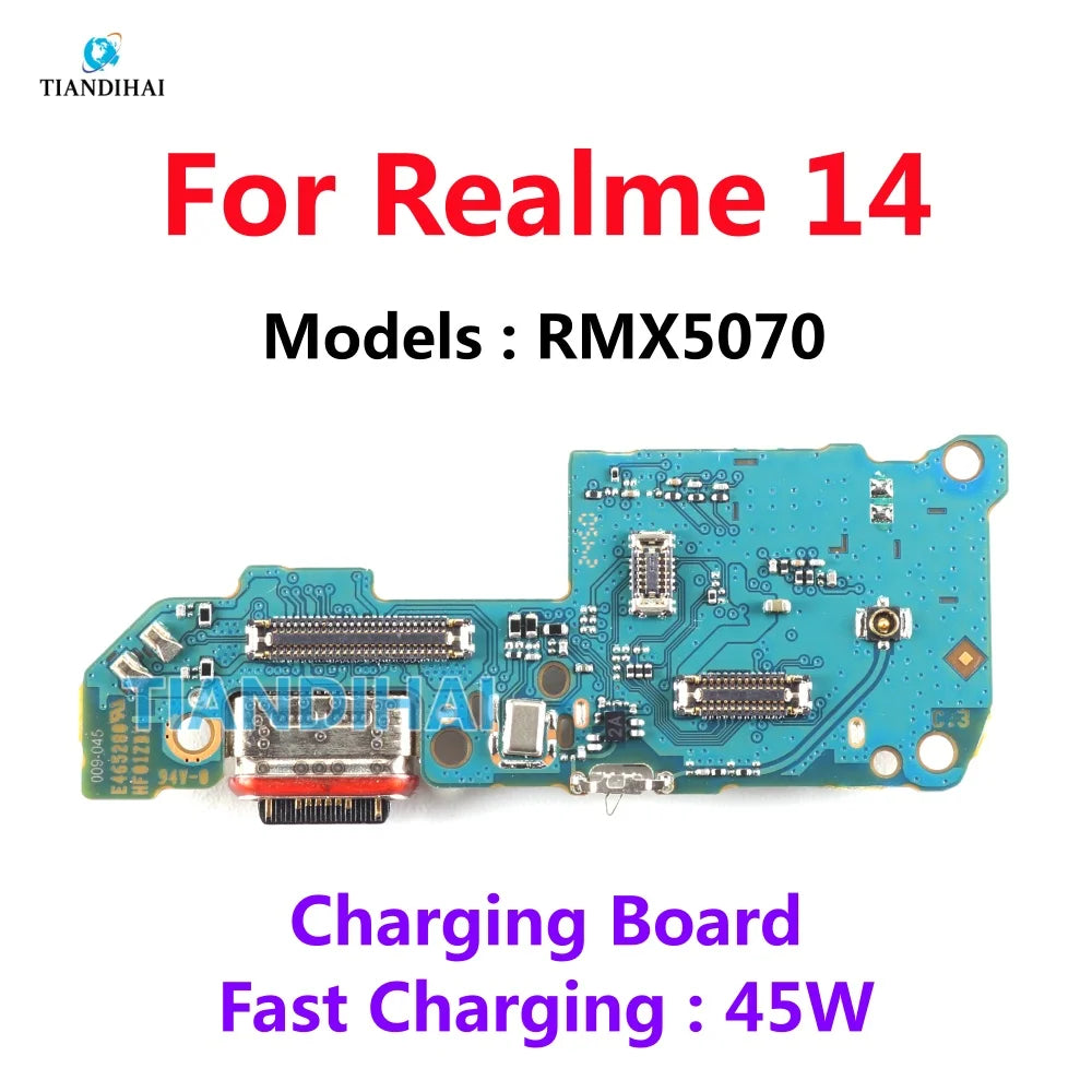 Scheda di ricarica con connettore dock per Realme 14, porta USB Type-C, cavo flessibile di ricambio RMX5070