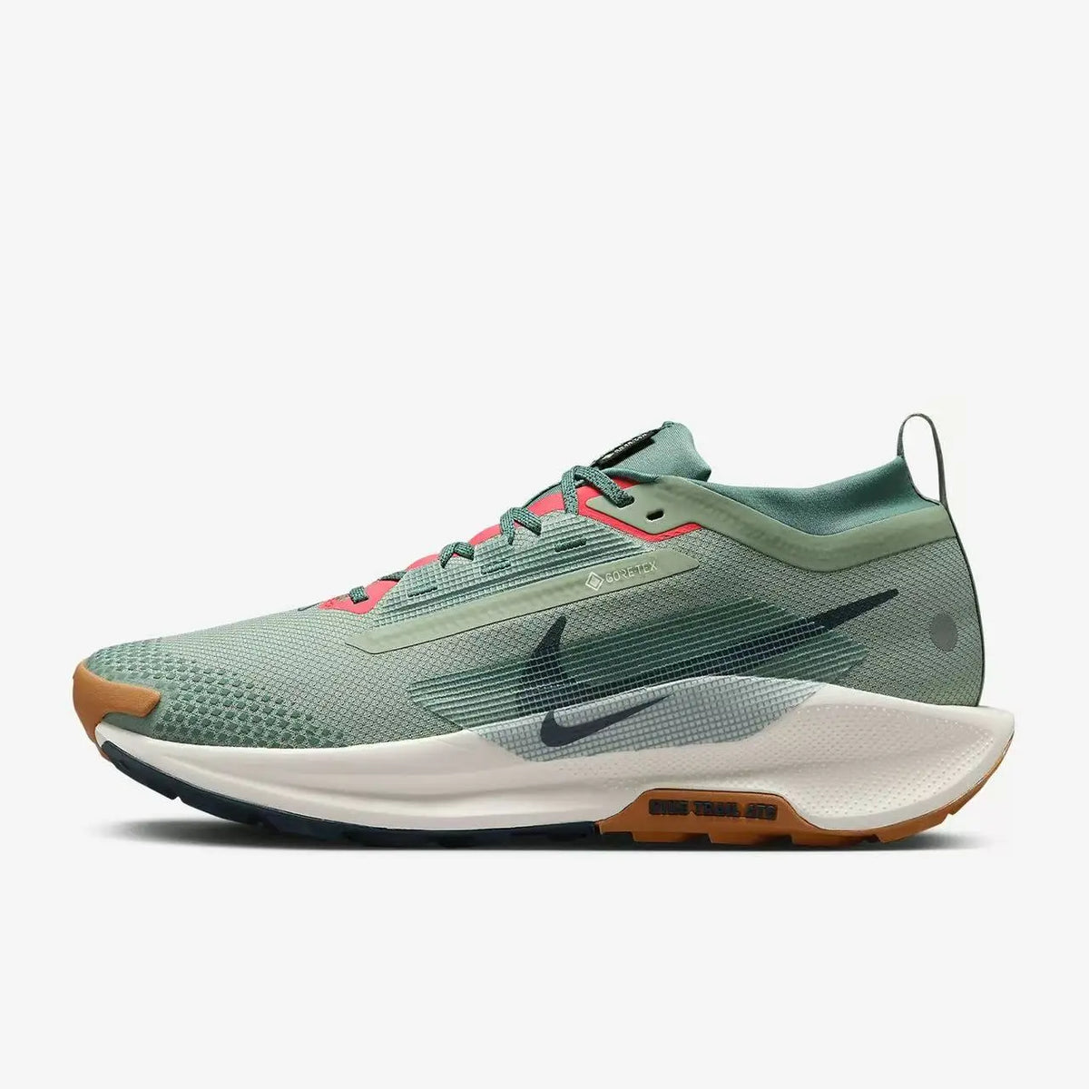 Scarpe da trail running Nike - rete grigio-verde, traspiranti, protettive, con ammortizzazione, suola in gomma resistente, modello FQ0908-300.