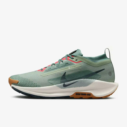 Scarpe da trail running Nike - rete grigio-verde, traspiranti, protettive, con ammortizzazione, suola in gomma resistente, modello FQ0908-300.