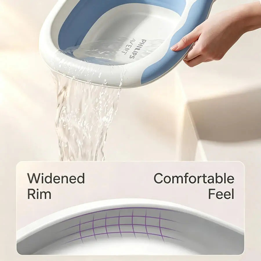 Avent PA-X15 Lavabo per neonati pieghevole da 3,5 litri, rinforzato, anti-caduta, resistente al calore e facile da trasportare per il bagnetto e la doccia