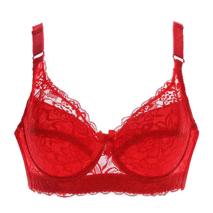 Reggiseno sottile a copertura totale, senza ferretto, regolabile, in pizzo, per taglie forti, copri seno, coppe B C D, reggiseno in pizzo taglie grandi 2028