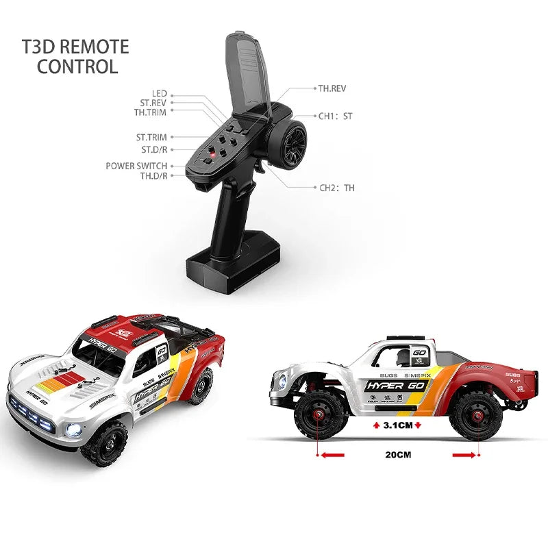 Auto RC MJX Hyper GO 14211, 75km/h, 1/14, 2.4G, Camion Telecomandato, 4WD, Fuoristrada, Veicolo da Corsa ad Alta Velocità, RTR Wltoys