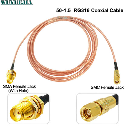 Linea di collegamento SMA a SMC Interfaccia RF SMC Spina maschio SMA a prolunga jack femmina SMC Cavo coassiale adattatore RF 50-1,5 RG-316