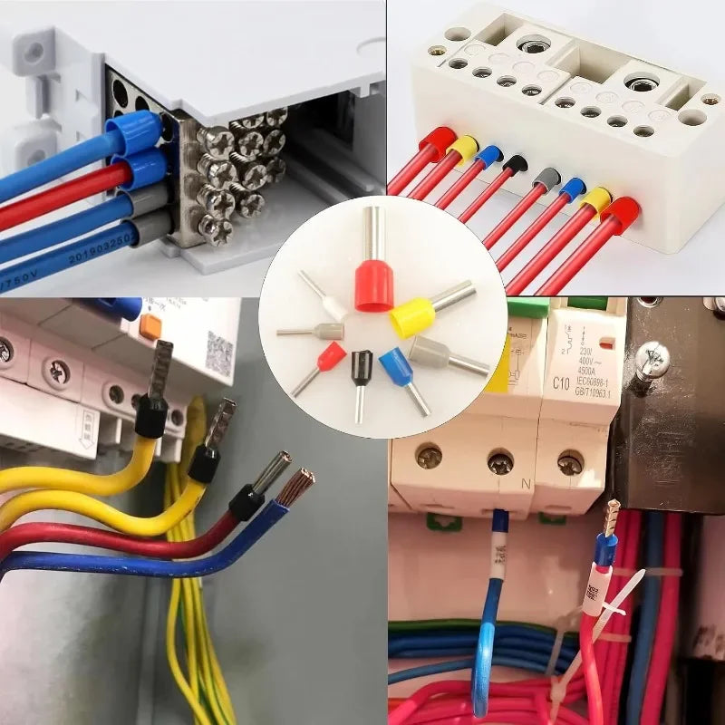 Connettori per cavi elettrici all'ingrosso, scatola di terminali a crimpare a freddo, set di giunzioni per cavi, terminali tubolari a crimpare per cablaggio fai-da-te