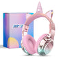 Cuffie wireless Unicorno per bambini Ragazze Auricolari Bluetooth Cuffie pieghevoli con orecchie di gatto per viaggi scolastici Cuffie per bambini