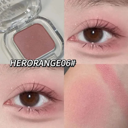 Palette Ombretto Monocromatico Rosso Marrone, Eyeliner in Polvere, Rosso Corallo Opaco Setoso, Eyeliner Effetto Baco, Impermeabile, Trucco Aegyo-sal