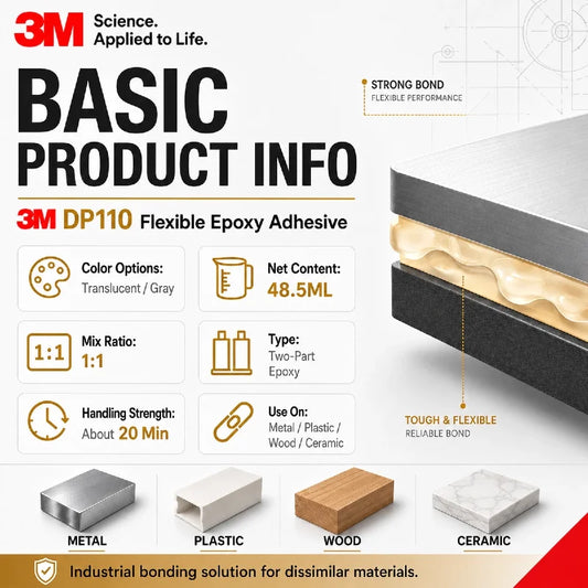 Adesivo Epossidico Originale 3M DP110 Scotch-Weld 50ML Colla Strutturale Flessibile Bicomponente per Metallo Plastica Legno Ceramica