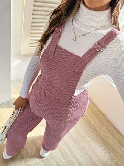 Tuta in Velluto a Coste per Donne in Gravidanza, con Bretelle Regolabili e Gamba Larga, Abbigliamento Casual Primaverile e Autunnale per la Gravidanza
