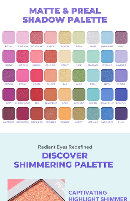 Beauty GlazedSpring's Faves BePerfect Beauty Palette di ombretti impermeabili Evidenziatore luccicante e trucco smaltato per contorno occhi