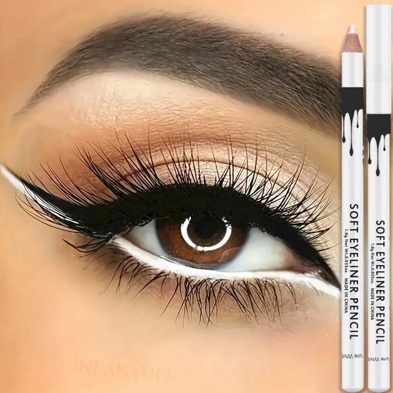 1/12 pezzi Eyeliner Bianco per Trucco Occhi, Lunga Durata, Facile da Applicare, Illuminante per Occhi, Impermeabile, Matite Eyeliner alla Moda, Strumenti per il Trucco degli Occhi