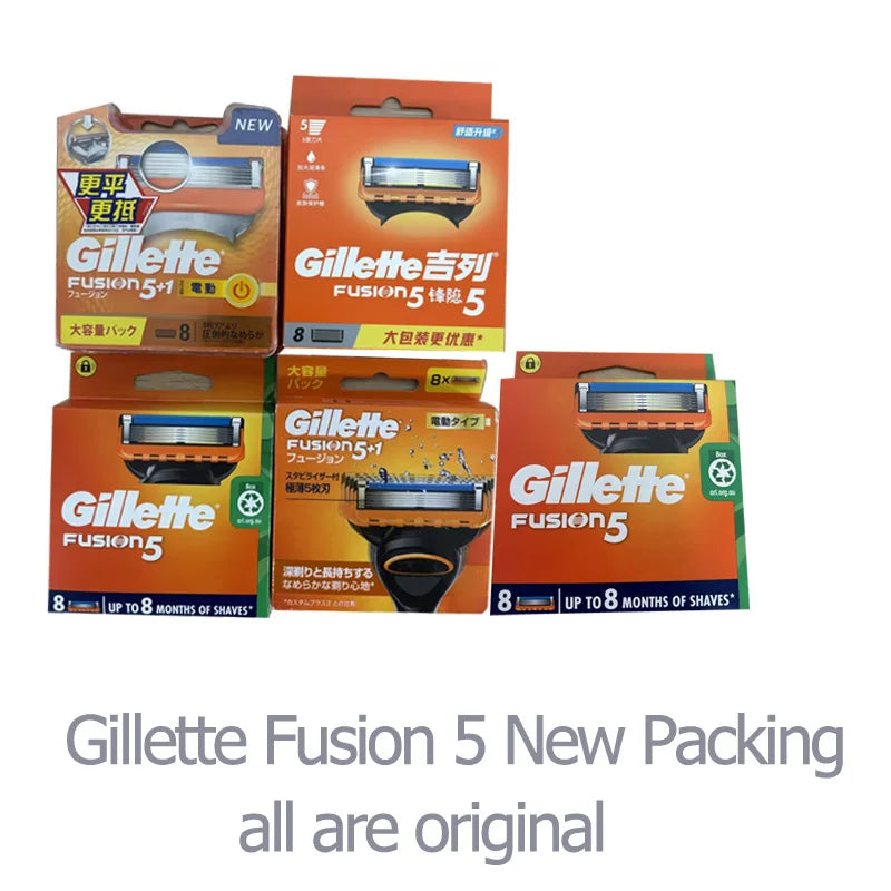 Gillette Lama di rasoio Fusion 5 Lame da barba Rasoio da barba di marca Lame di rasoio Lame da barba per rasoio da barba 8 pezzi