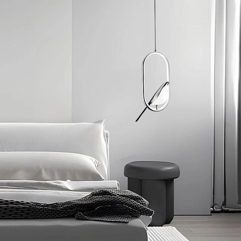 Lampadari a sospensione a LED per uccelli gazza girevoli per interni per lampade a sospensione a soffitto a linea regolabile da comodino per cucina e pranzo