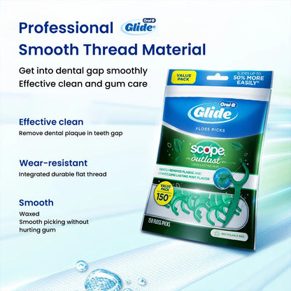 Filo Interdentale a Forma di C Oral-B al Gusto di Menta, Bastoncini Piatti Cerati, Pulitori Interdentali Sottili e Resistenti