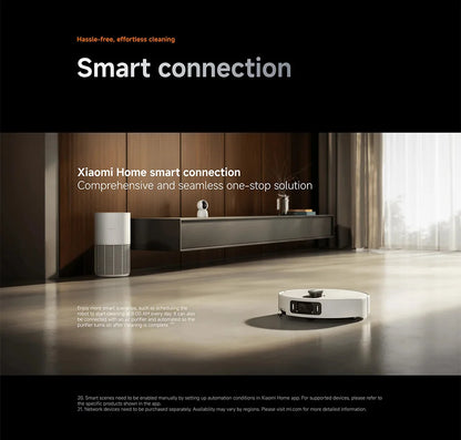 Versione Globale Xiaomi Robot Vacuum 5 Pro Video HD Chiamate Unidirezionali Aspirazione 20000Pa Aspirapolvere Anti-groviglio Senza Problemi Stazione Base Autopulente Mop Estensibile e Spazzola Laterale Controllo Intelligente