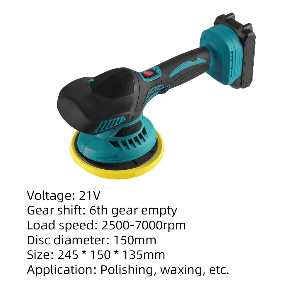Lucidatrice elettrica per auto, 2500-7000 giri/min, strumento per lucidatura elettrica, 6 velocità, senza fili, macchina per lucidatura auto, compatibile con batteria Makita 21V