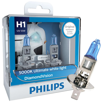 Philips H4 H7 H11 HB3 HB4 H8 H1 H3 9005 Crystal Vision Faro alogeno per auto 4300K Bianco brillante 5000K Diamond Vision Lampade automatiche