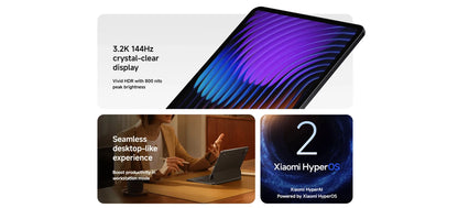 Xiaomi Pad 7 Versione Globale, CPU Octa-core Snapdragon 7+ Gen 3, Tablet con Batteria da 8850mAh, Fotocamera da 13MP, Display da 11.2" 3.2K 144Hz