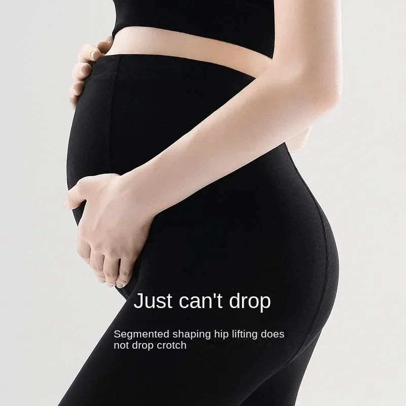 Leggings per gravidanza a vita alta Abiti premaman skinny per donne incinte Leggins lavorati a maglia con supporto per la pancia Pantaloni modellanti per il corpo