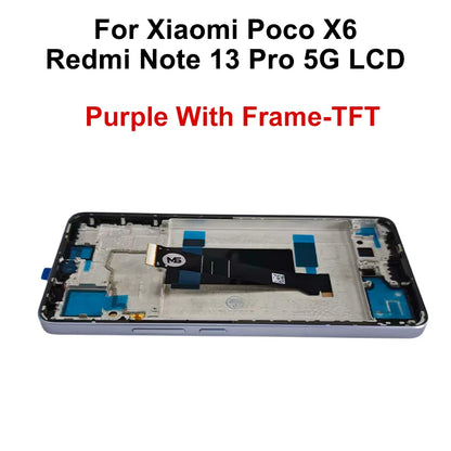 Display OLED per Xiaomi Poco X6, schermo LCD con digitalizzatore touch per Redmi Note 13 Pro 5G, modello 23122PCD1G, assemblaggio per Poco X6 Pro, display LCD K70E.