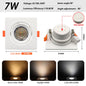 Faretto Orientabile 7W con Regolazione Colore 3000K 4000K 6000K, Illuminazione CCT 7W, Sostituzione Downlight per Illuminazione Direzionale Domestica (1-10 Pezzi)