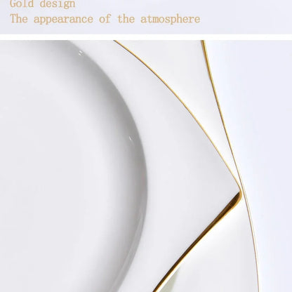 Set di Piatti in Ceramica, Stoviglie in Porcellana Bone China, Set Creativo di Piatti e Vassoi Phnom Penh, Piatti Quadrati, Servizio da Tavola per Cucina