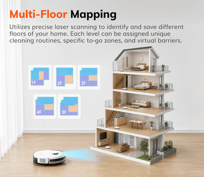 Robot Aspirapolvere ILIFE A30 Pro con Stazione di Svuotamento Automatico, Forte Aspirazione 5000Pa, Navigazione LDS, 180 Minuti di Autonomia, Funzione 2-in-1 Lavaggio e Spazzamento, Controllo APP, Pulizia di Pavimenti e Tappe